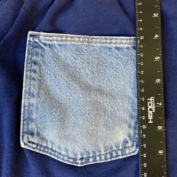 Y2K Fruit Of the Loom high rise Retro Navy Sweatpants & Denim Pocket size Med - Picture 15 of 15